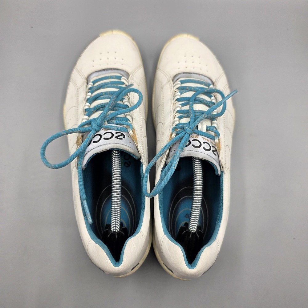 Ecco Biom Golf Shoes Womens 40 White Leather Hyrdomax Spikeless‎ Lace Up - Picture 7 of 15